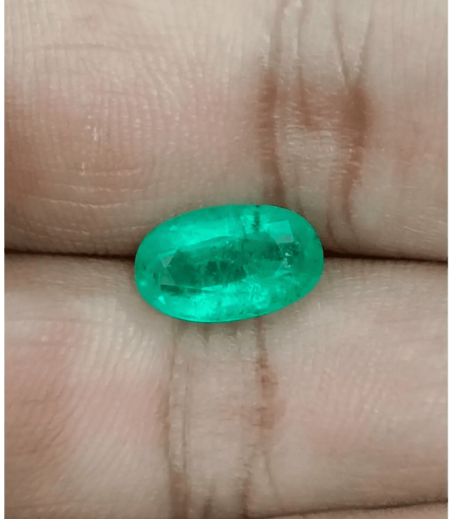 2.46ct Velvet Green Zambian Emerald , 100% Natural Earth Mined Gemstone - SMSGEMS 