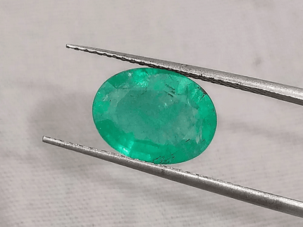2.46ct Sea Foam Green Panjshir Emerald, Natural Gemstone - SMSGEMS 