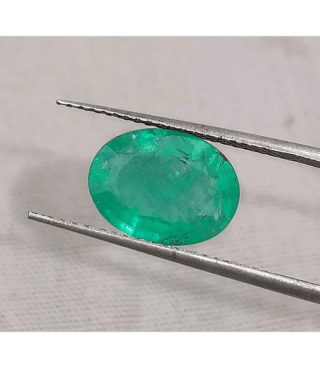 2.46ct Sea Foam Green Panjshir Emerald, Natural Gemstone - SMSGEMS 