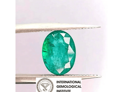 2.47ct IGI Certified Zambian Emerald, 100% Natural Emerald - SMSGEMS 