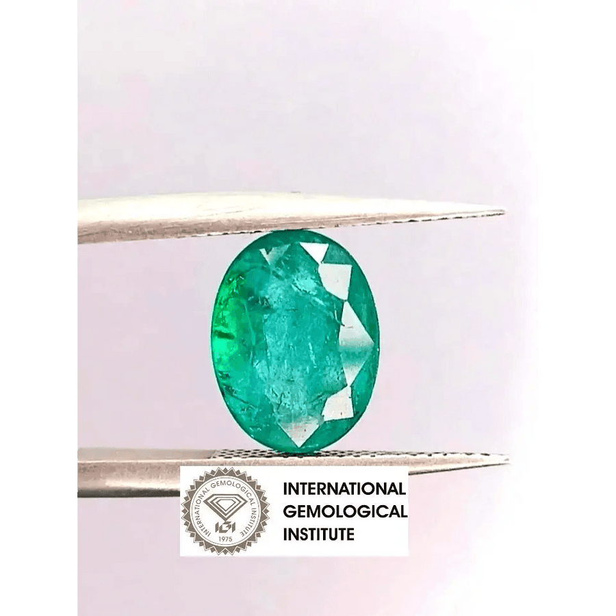 2.47ct IGI Certified Zambian Emerald, 100% Natural Emerald - SMSGEMS 