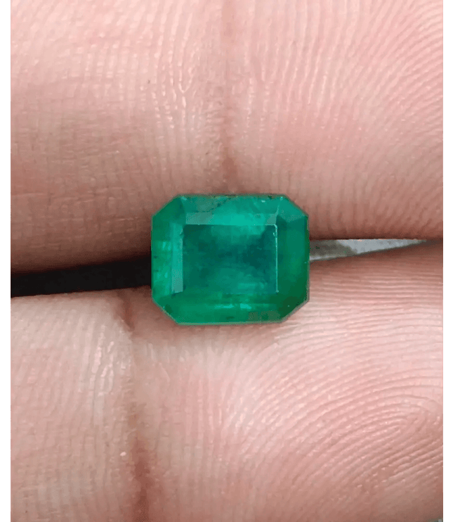2.55ct Deep Green Emerald , Natural Earth Mined Gemstone - SMSGEMS 