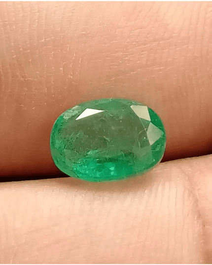 2.56ct Intense medium Green Emerald , 100% Natural Earth Mined Gem. - SMSGEMS 