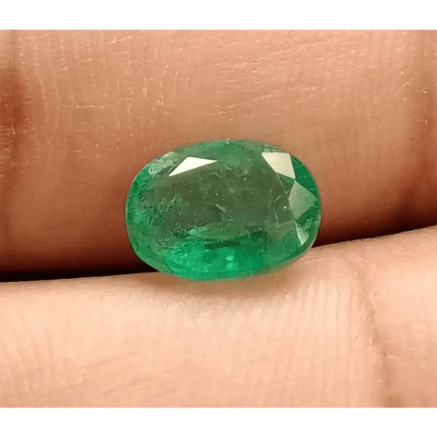 2.56ct Intense medium Green Emerald , 100% Natural Earth Mined Gem. - SMSGEMS 