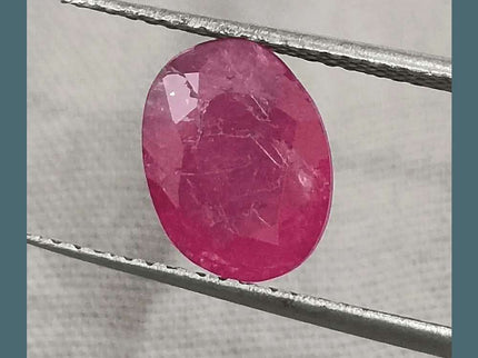 2.72ct African Ruby Certified By GSI, Natural Untreated Gemstone - SMSGEMS 
