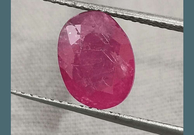 2.72ct African Ruby Certified By GSI, Natural Untreated Gemstone - SMSGEMS 