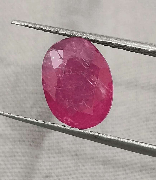 2.72ct African Ruby Certified By GSI, Natural Untreated Gemstone - SMSGEMS 