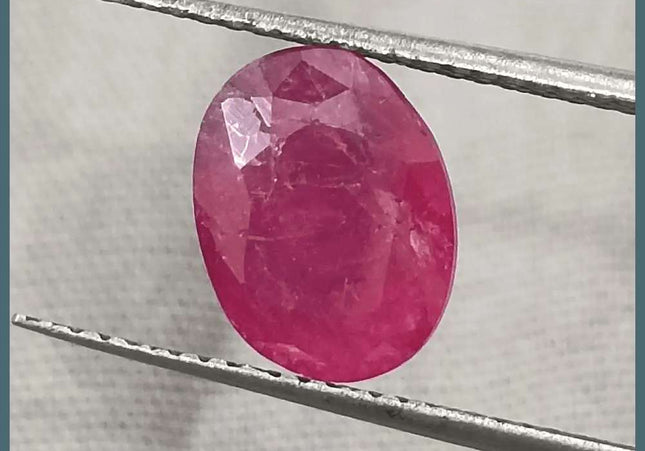 2.72ct African Ruby Certified By GSI, Natural Untreated Gemstone - SMSGEMS 