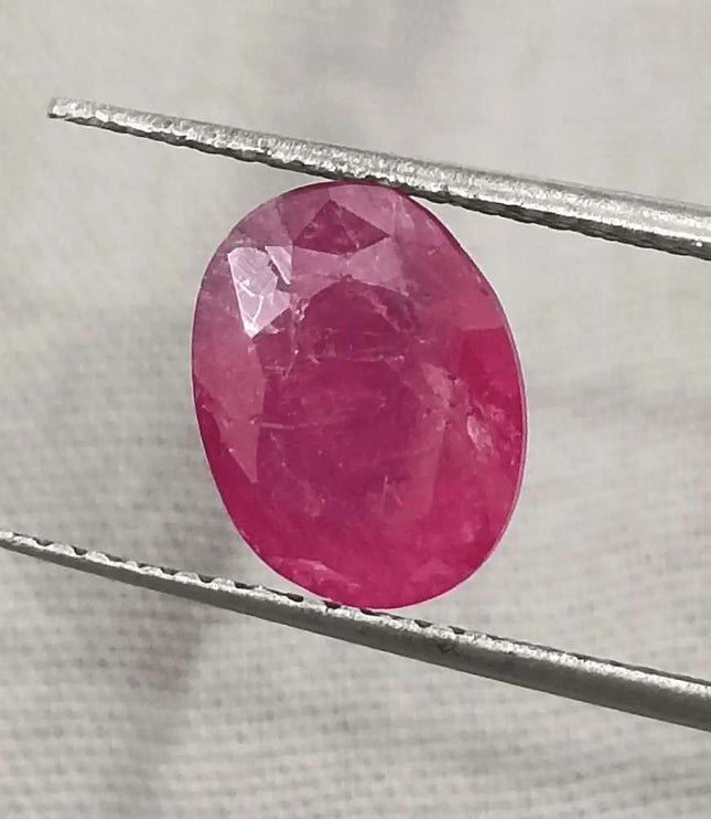 2.72ct African Ruby Certified By GSI, Natural Untreated Gemstone - SMSGEMS 