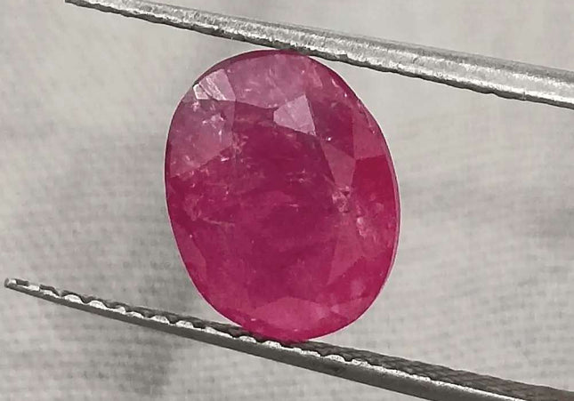 2.72ct African Ruby Certified By GSI, Natural Untreated Gemstone - SMSGEMS 