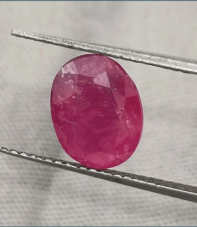 2.72ct African Ruby Certified By GSI, Natural Untreated Gemstone - SMSGEMS 