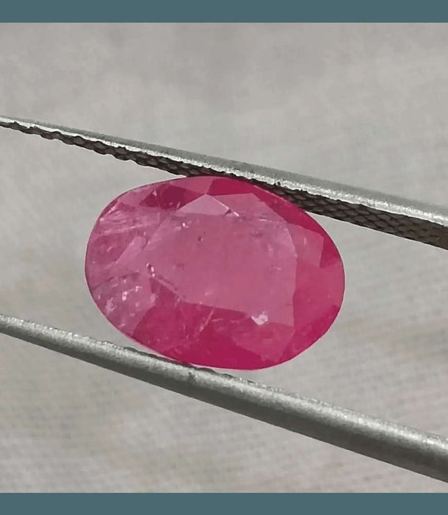 2.72ct African Ruby Certified By GSI, Natural Untreated Gemstone - SMSGEMS 