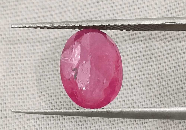 2.72ct African Ruby Certified By GSI, Natural Untreated Gemstone - SMSGEMS 