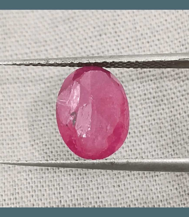 2.72ct African Ruby Certified By GSI, Natural Untreated Gemstone - SMSGEMS 