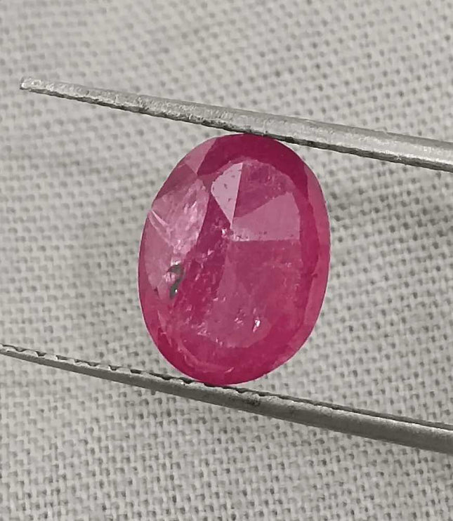 2.72ct African Ruby Certified By GSI, Natural Untreated Gemstone - SMSGEMS 