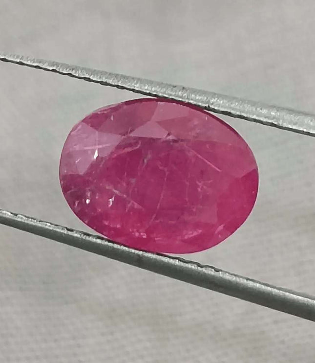 2.72ct African Ruby Certified By GSI, Natural Untreated Gemstone - SMSGEMS 