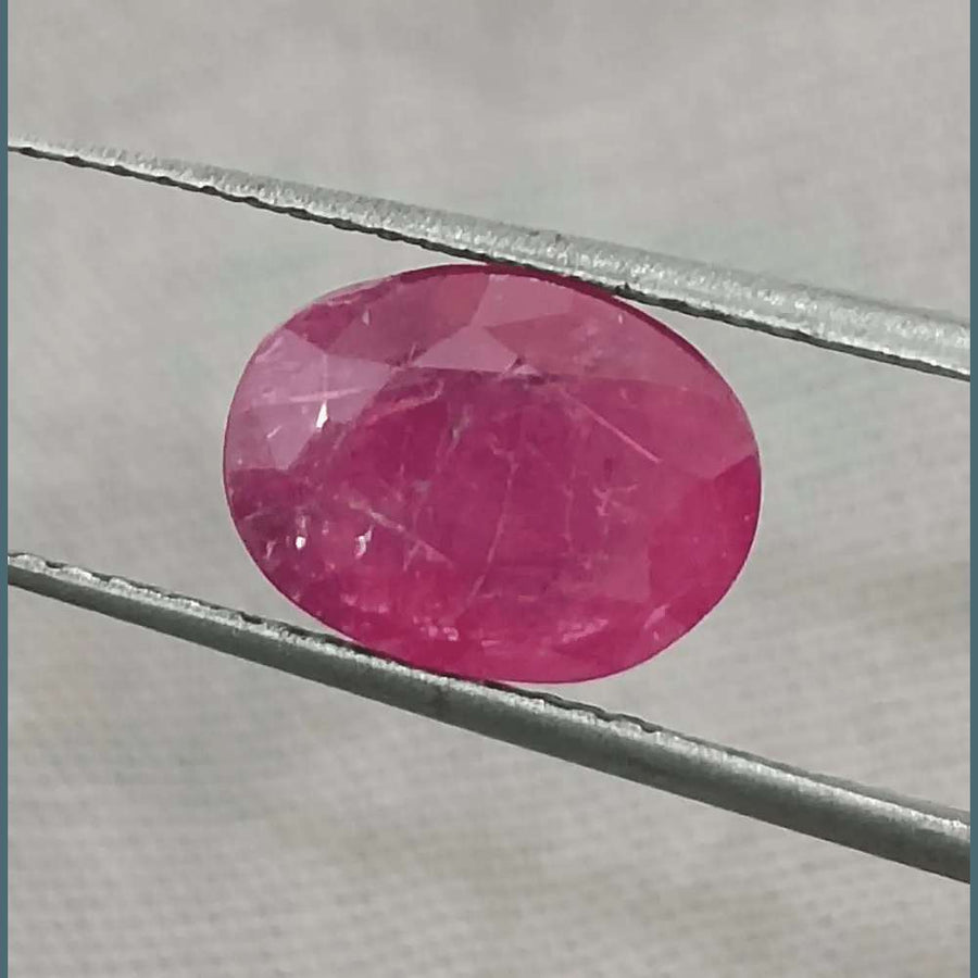 2.72ct African Ruby Certified By GSI, Natural Untreated Gemstone - SMSGEMS 