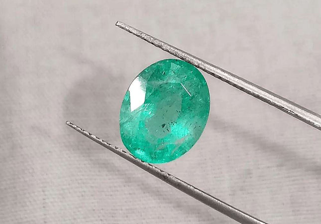 2.76ct Pastel Green Natural Russian Emerald - SMSGEMS 