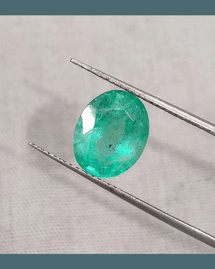 2.76ct Pastel Green Natural Russian Emerald - SMSGEMS 