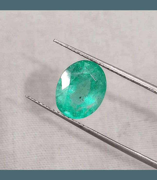 2.76ct Pastel Green Natural Russian Emerald - SMSGEMS 