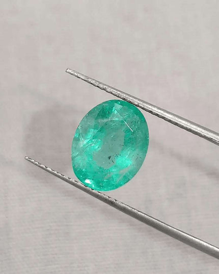 2.76ct Pastel Green Natural Russian Emerald - SMSGEMS 