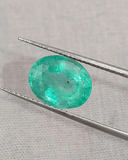 2.76ct Pastel Green Natural Russian Emerald - SMSGEMS 