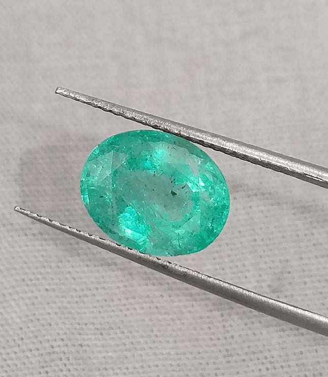 2.76ct Pastel Green Natural Russian Emerald - SMSGEMS 