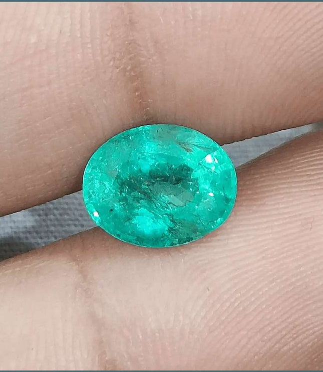 2.76ct Pastel Green Natural Russian Emerald - SMSGEMS 