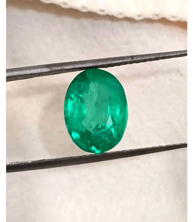 2.80ct Vivid Golden Green Panjshir Emerald , 100% Natural Earth Mined Gemstone - SMSGEMS 