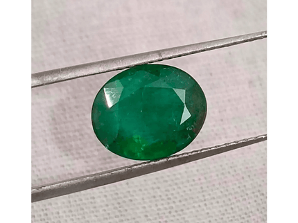 2.86ct Dark Green Zambian Emerald , 100% Natural Earth Mined Gemstone - SMSGEMS 