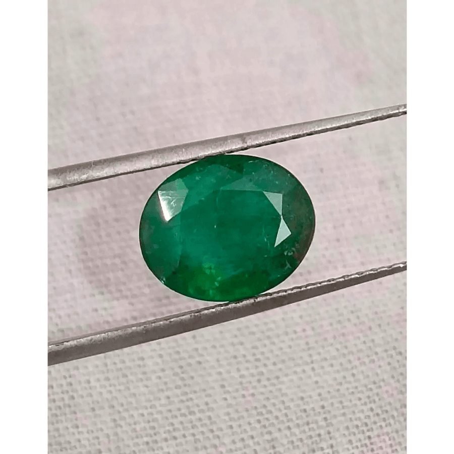 2.86ct Dark Green Zambian Emerald , 100% Natural Earth Mined Gemstone - SMSGEMS 