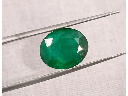 2.86ct Dark Green Zambian Emerald , 100% Natural Earth Mined Gemstone - SMSGEMS 