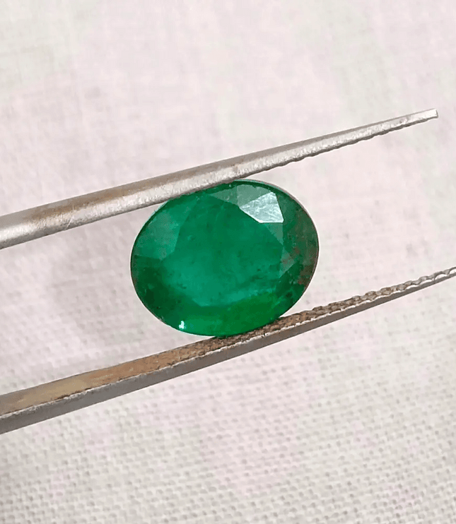 2.86ct Dark Green Zambian Emerald , 100% Natural Earth Mined Gemstone - SMSGEMS 