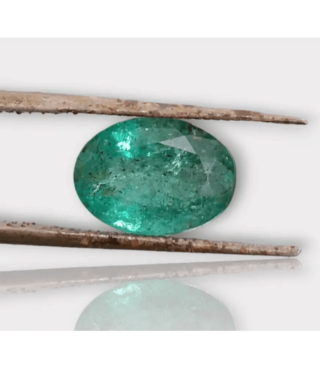 2.88ct Oval Cut Zambian Emerald ,100% Natural Earth Mined Gemstone - SMSGEMS 