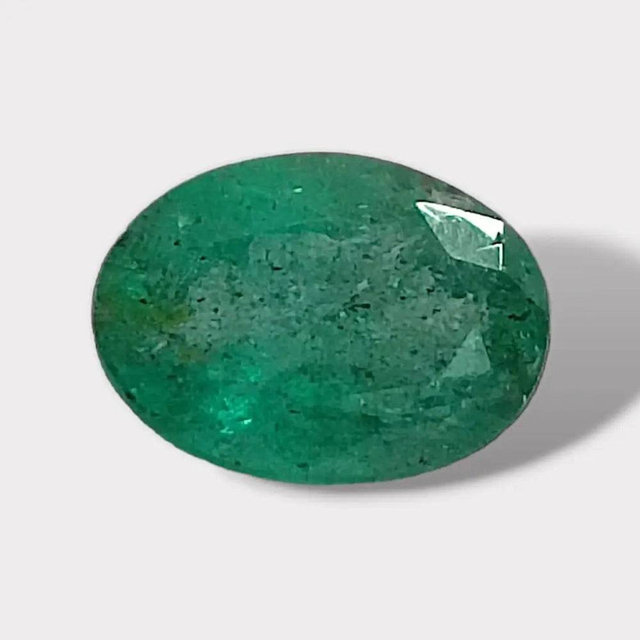 2.88ct Oval Cut Zambian Emerald ,100% Natural Earth Mined Gemstone - SMSGEMS 