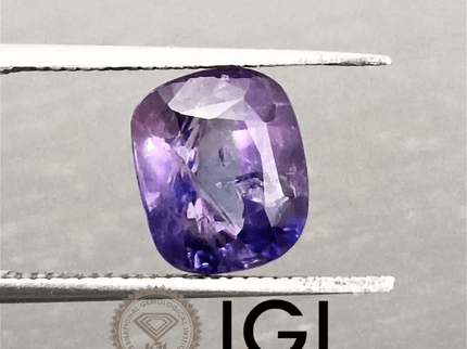 2.90ct IGI Certified Beautiful Bi-Color Blue-Purple Ceylon Sapphire, Natural Earth Mined untreated Gemstone - SMSGEMS 