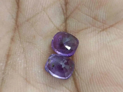 2.91ct/ 2pcs Color Chancing Purple Ceylon Sapphires, Natural Untreated Gemstones - SMSGEMS 
