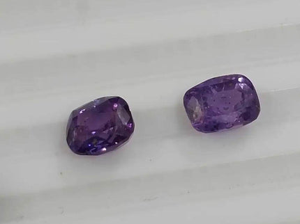 2.91ct/ 2pcs Color Chancing Purple Ceylon Sapphires, Natural Untreated Gemstones - SMSGEMS 