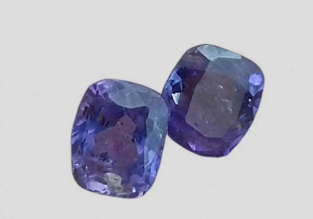 2.91ct/ 2pcs Color Chancing Purple Ceylon Sapphires, Natural Untreated Gemstones - SMSGEMS 