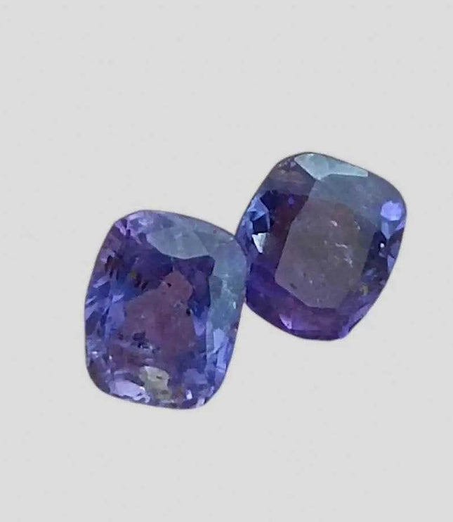 2.91ct/ 2pcs Color Chancing Purple Ceylon Sapphires, Natural Untreated Gemstones - SMSGEMS 