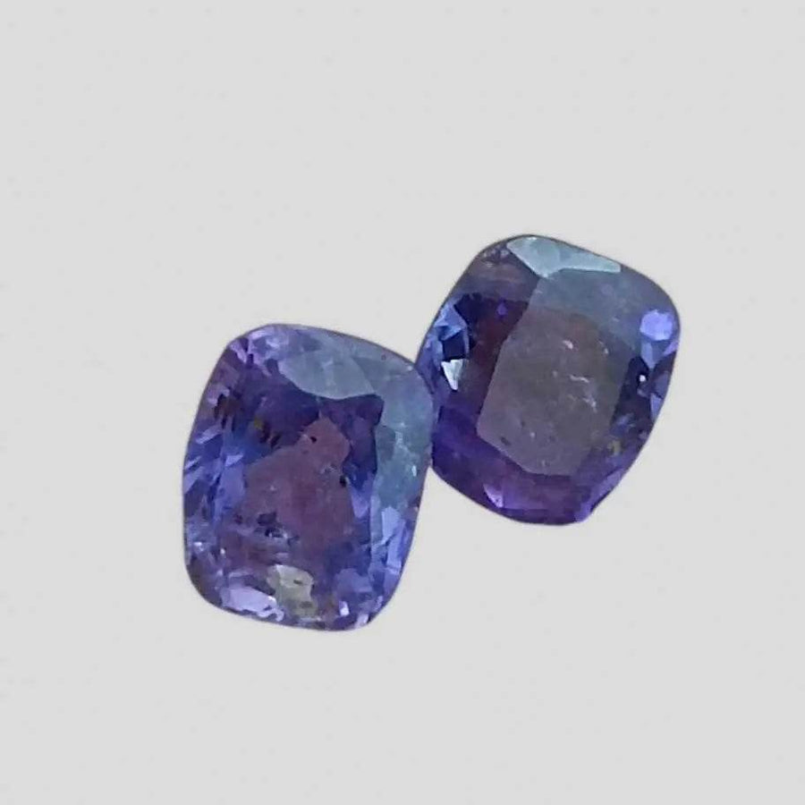 2.91ct/ 2pcs Color Chancing Purple Ceylon Sapphires, Natural Untreated Gemstones - SMSGEMS 