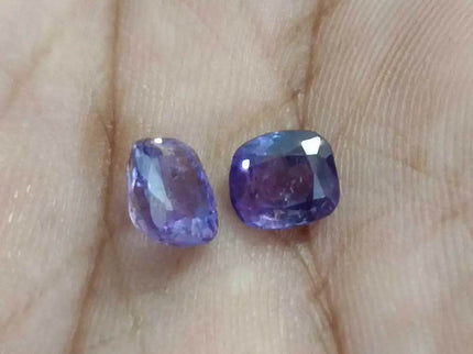 2.91ct/ 2pcs Color Chancing Purple Ceylon Sapphires, Natural Untreated Gemstones - SMSGEMS 