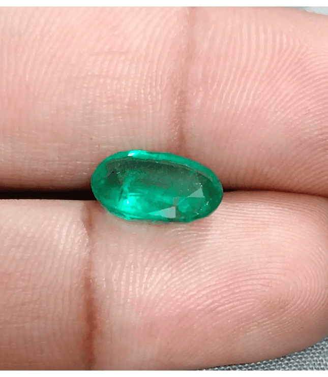 2.94ct Medium Deep Glass Green Swat Emerald, 100% Natural Earth Mined Gemstone - SMSGEMS 