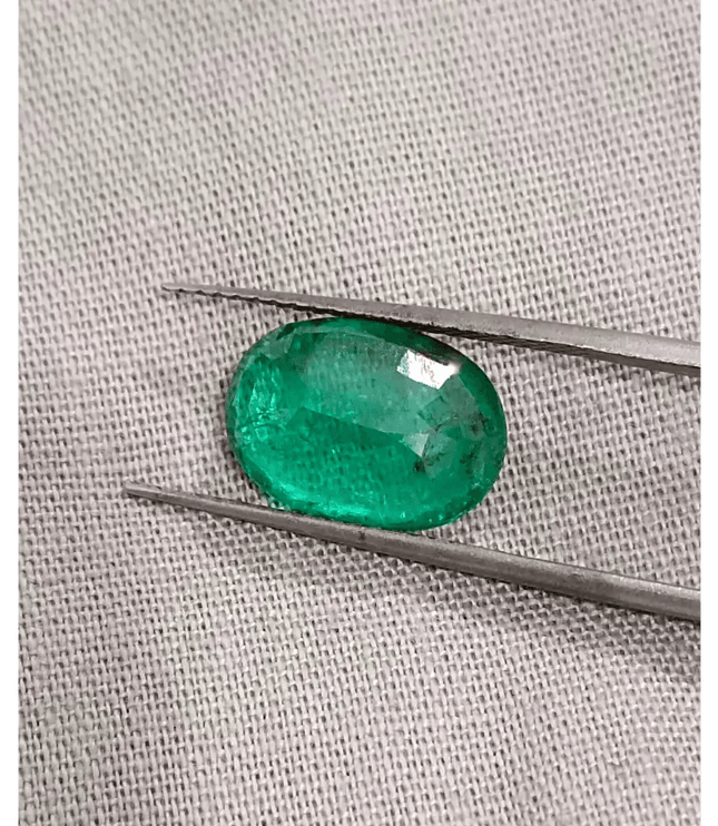 2.94ct Medium Deep Glass Green Swat Emerald, 100% Natural Earth Mined Gemstone - SMSGEMS 