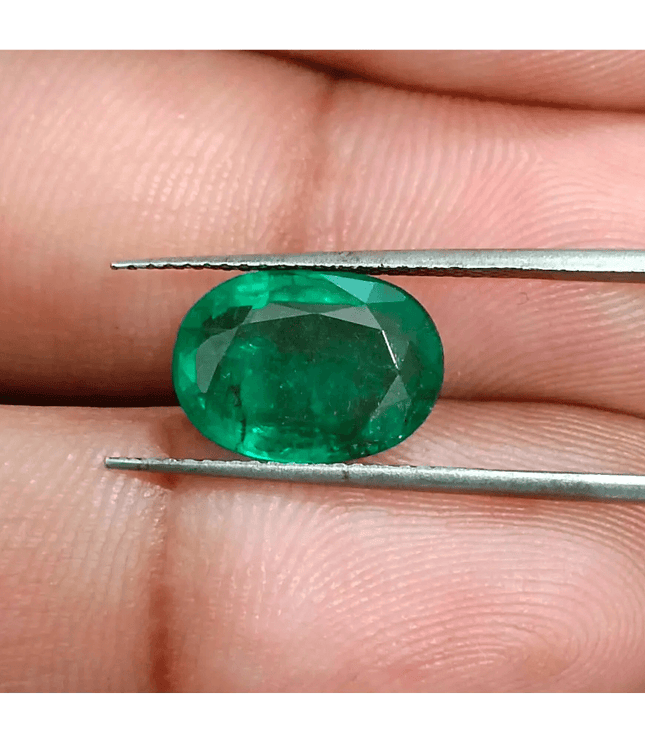 2.94ct Medium Deep Glass Green Swat Emerald, 100% Natural Earth Mined Gemstone - SMSGEMS 
