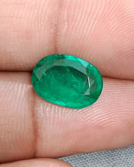 2.94ct Medium Deep Glass Green Swat Emerald, 100% Natural Earth Mined Gemstone - SMSGEMS 