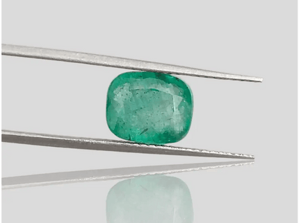 2.95ct Cushion cut Zambian Emerald, 100% Natural Gemstone - SMSGEMS 