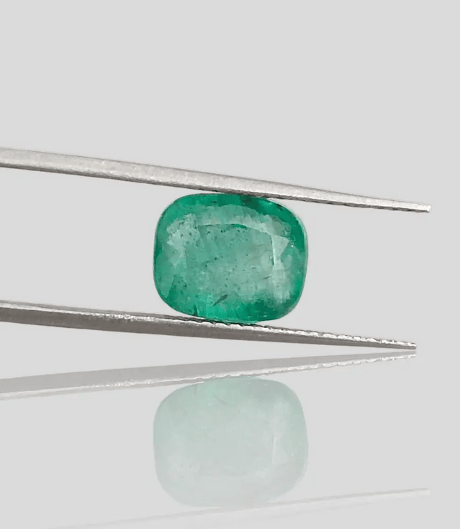2.95ct Cushion cut Zambian Emerald, 100% Natural Gemstone - SMSGEMS 