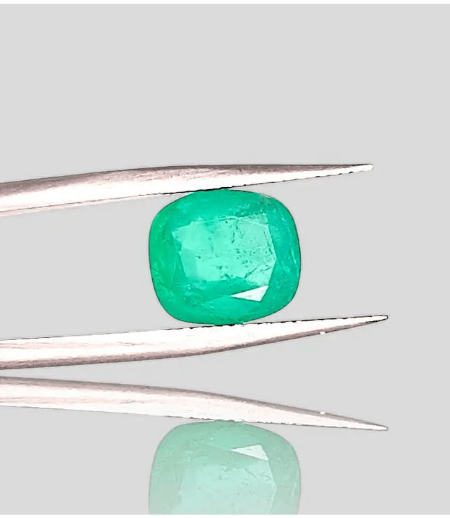 2.95ct Medium Green Cushion Cut Ethiopian Emerald, 100% Natural Earth Mined Gemstone - SMSGEMS 
