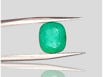 2.95ct Medium Green Cushion Cut Ethiopian Emerald, 100% Natural Earth Mined Gemstone - SMSGEMS 